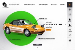 Coupe Car 1989 Mockup