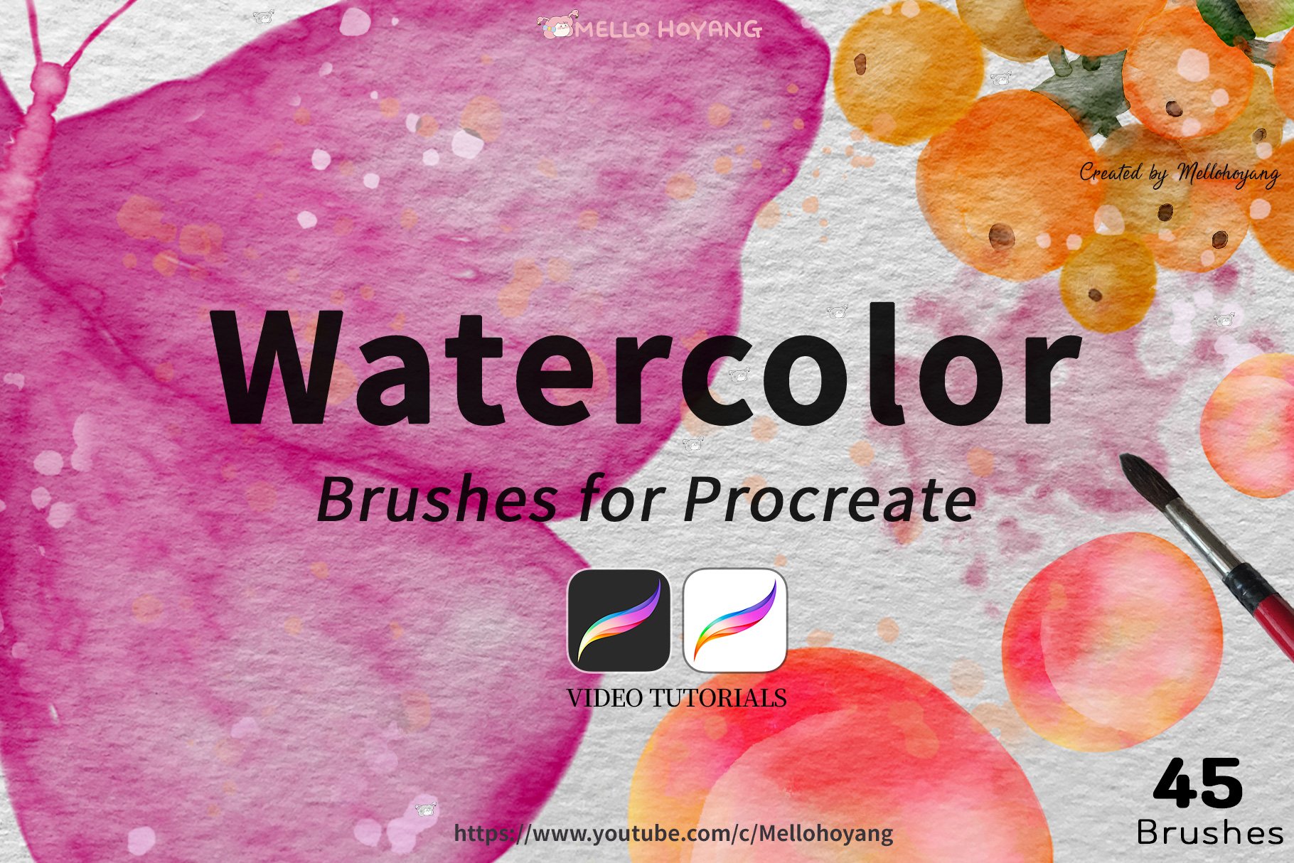 Procreate Watercolor Brushes and Paper Kit - Design Cuts