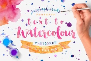 Text To Watercolour Photoshop Layer Styles + Actions