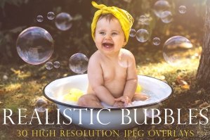 Realistic Soap Bubble Photography Overlays