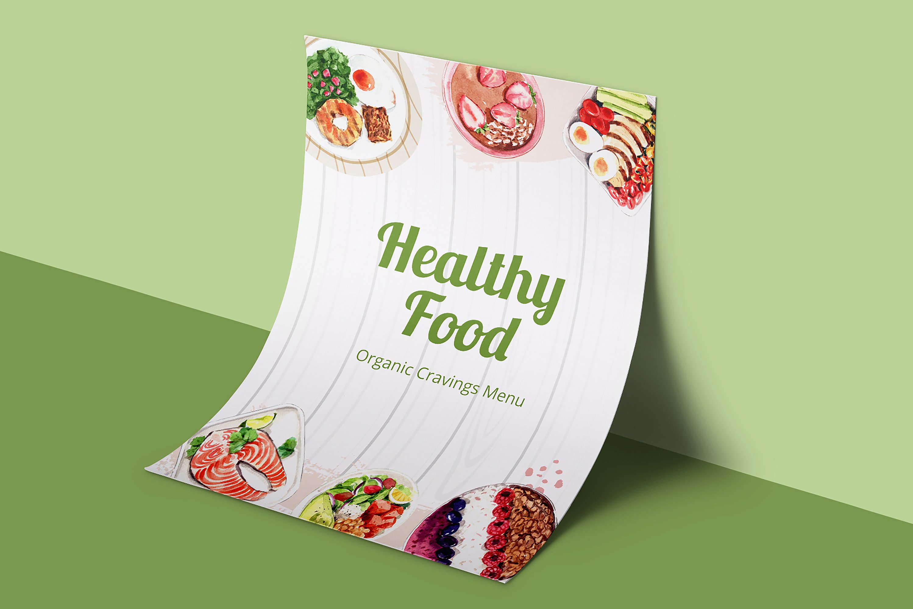 Healthy Food Clean Food Watercolor