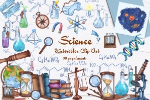 Science Watercolor Clipart