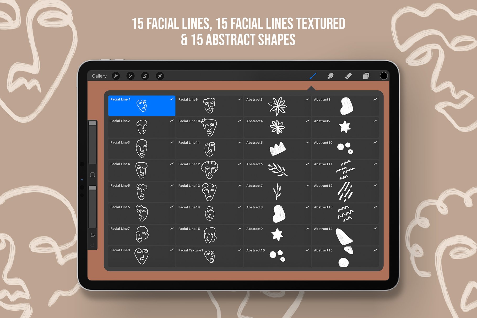 Procreate Facial Line Brushes