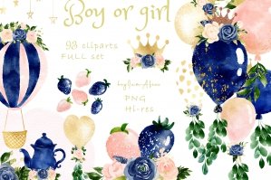 Boy or Girl Clipart - Navy