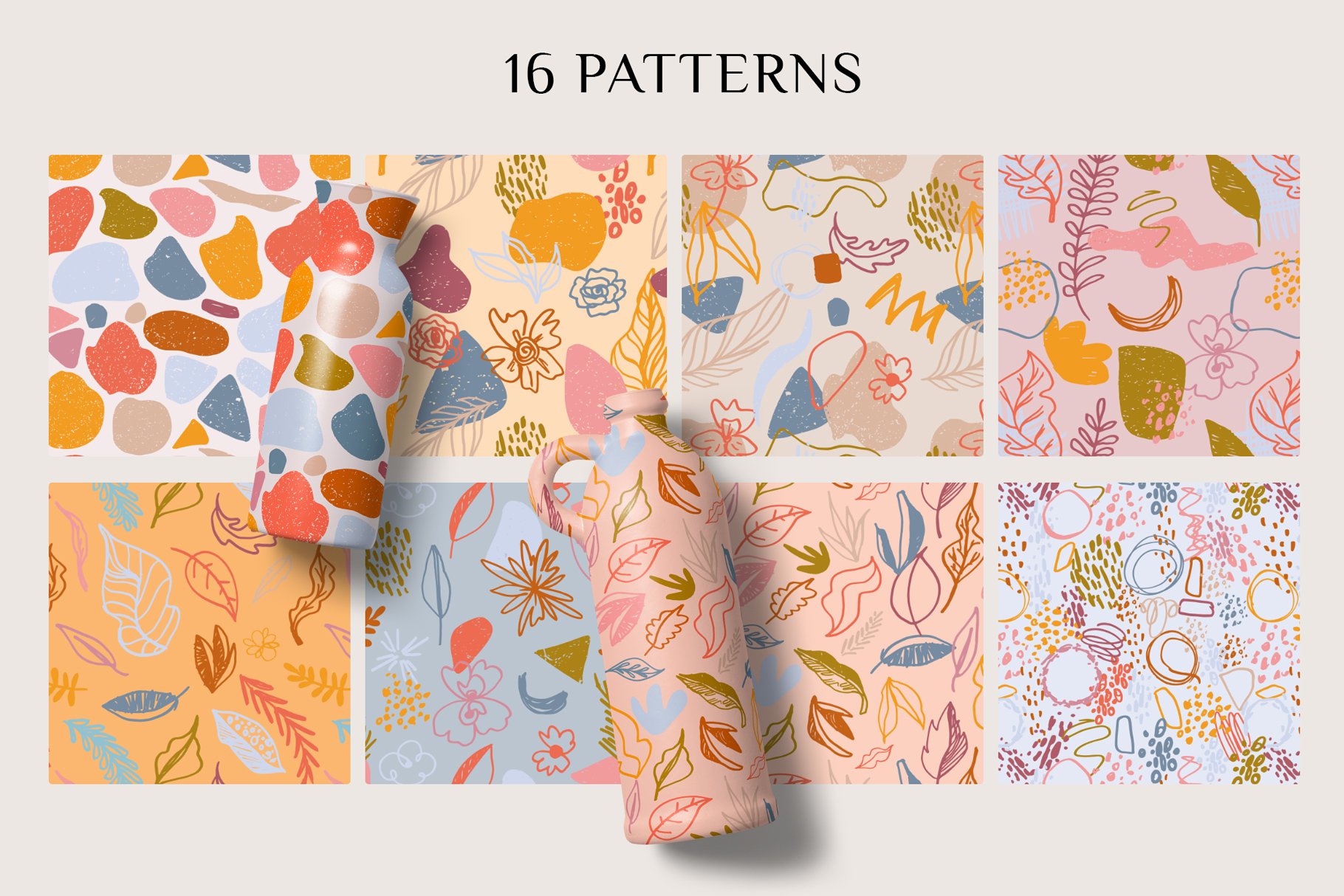 Abstract Fun Seamless Patterns Vector Collection