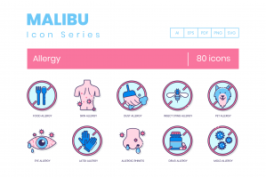 80 Allergy Icons - Malibu Series