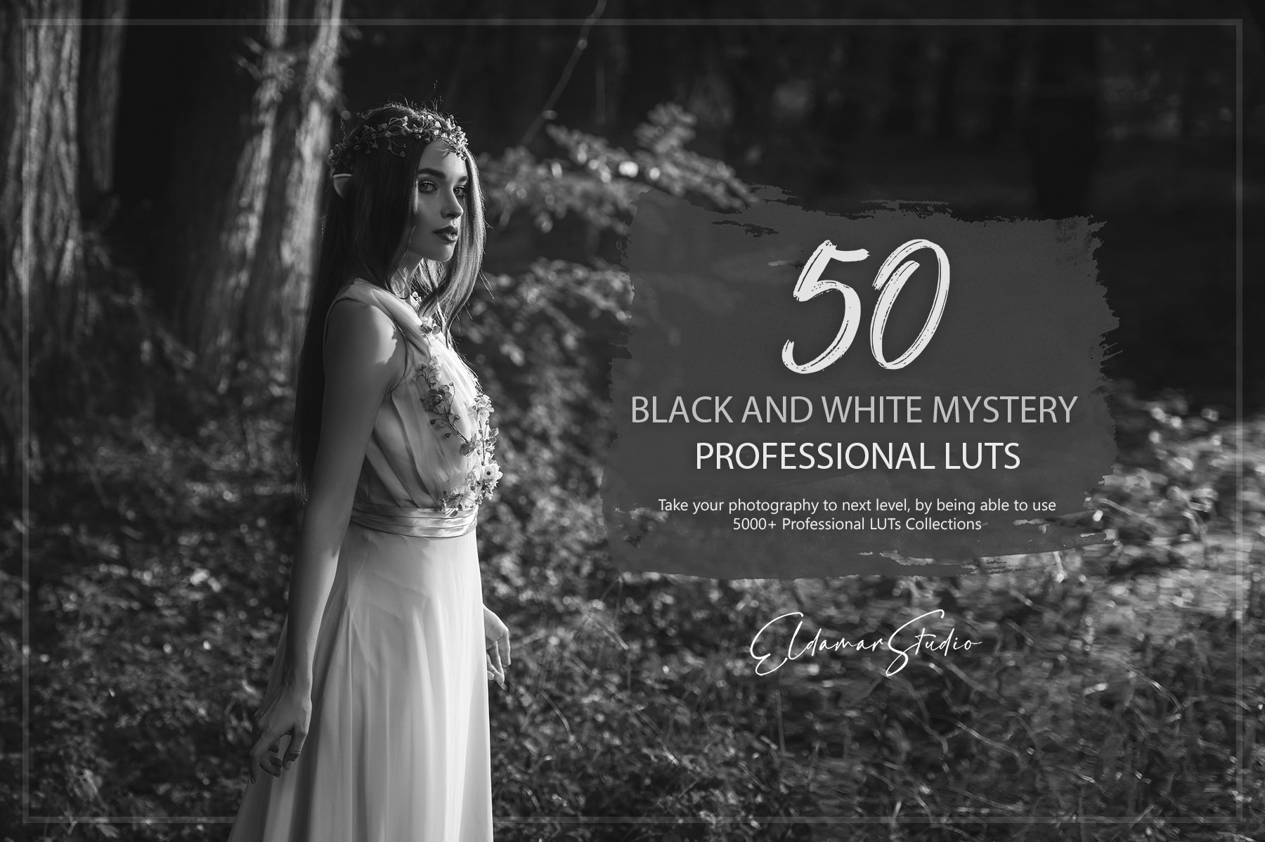 50 Black And White Mystery Presets And LUTs Pack - Design Cuts