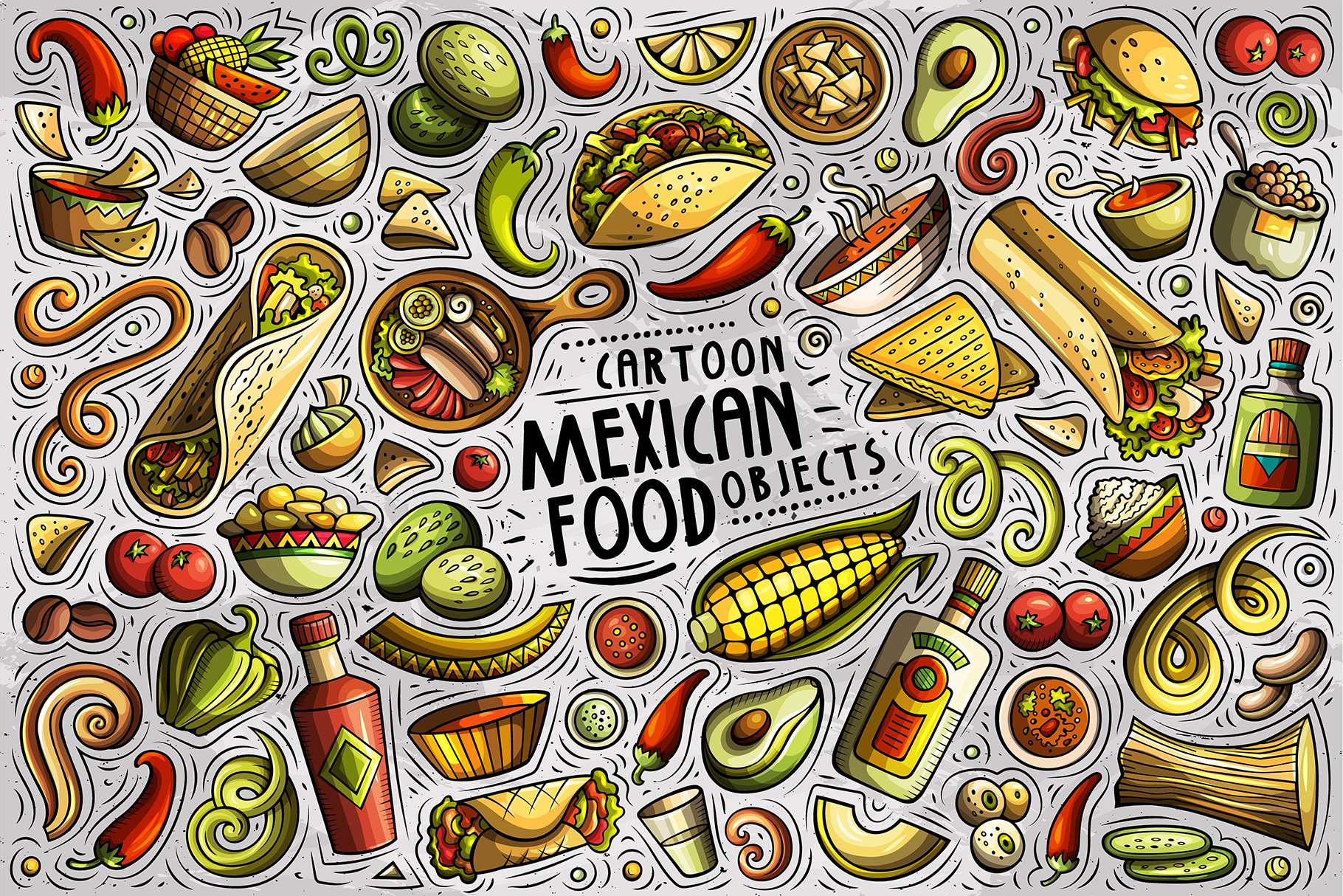 cartoon mexican taco