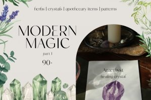 Modern Magic - Green Herbs & Crystal