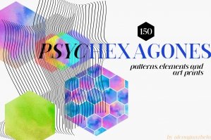 Psychedelic Hexagons Patterns & Art Prints