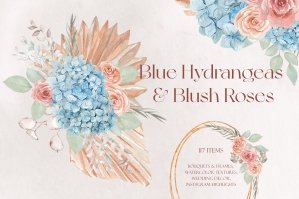 Blue Hydrangea & Blush Rose Wedding