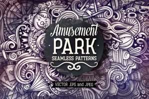 Amusement Park Graphics Doodle Seamless Patterns