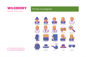 80 Private Investigator Icons - Wildberry Series