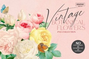 Aesthetic Vintage Flower .PNG Clipart