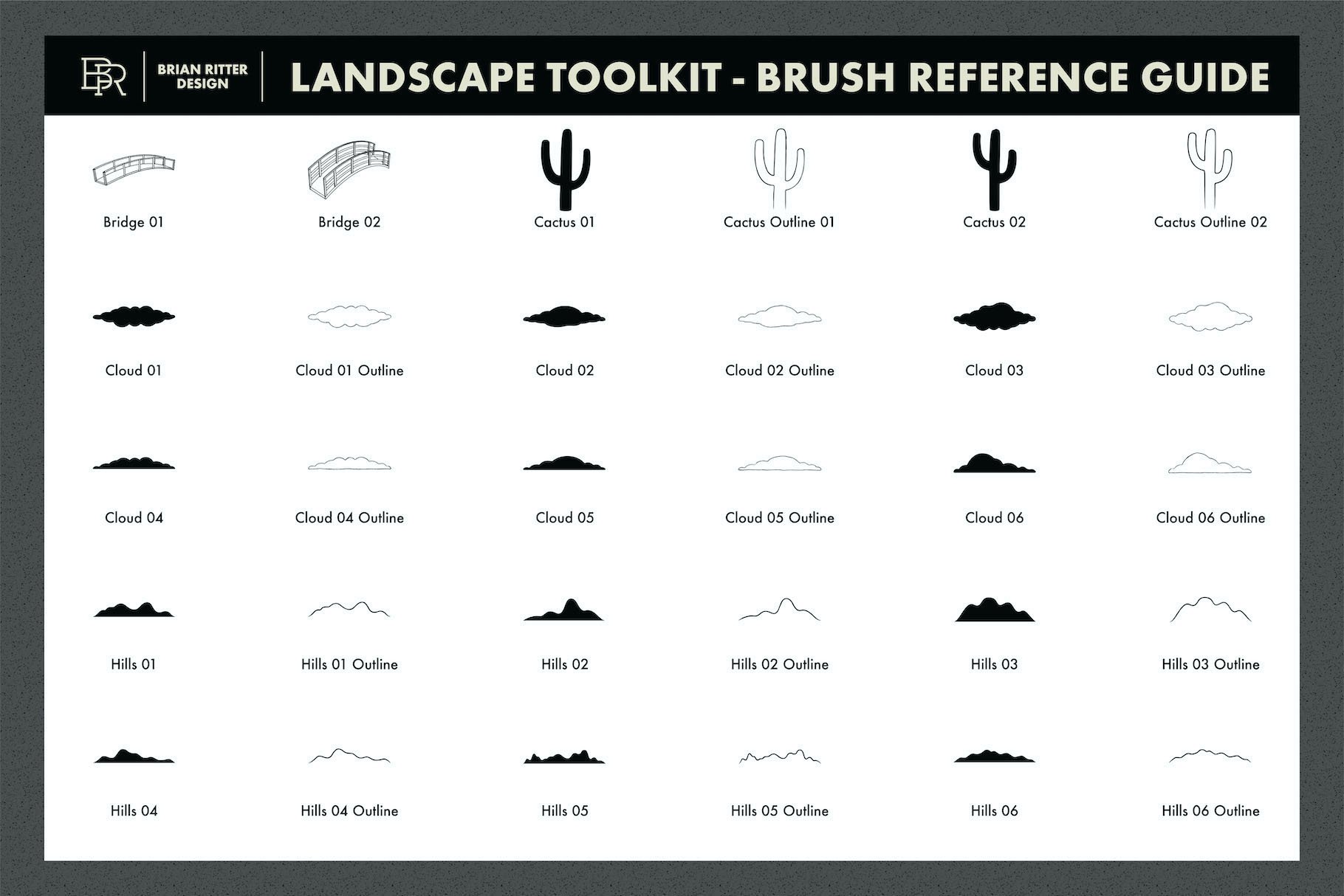 landscape design symbols adobe illustrator