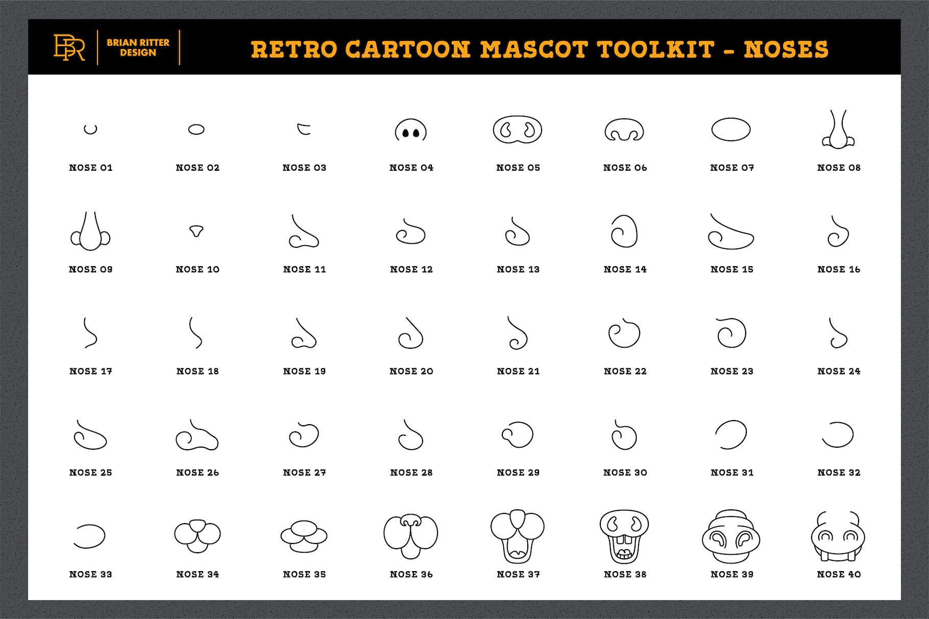 Retro Cartoon Mascot Toolkit - Design Cuts