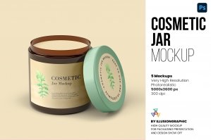 Cosmetic Jar Mockup - 5 Views