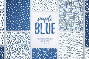 Simple Blue Seamless Patterns