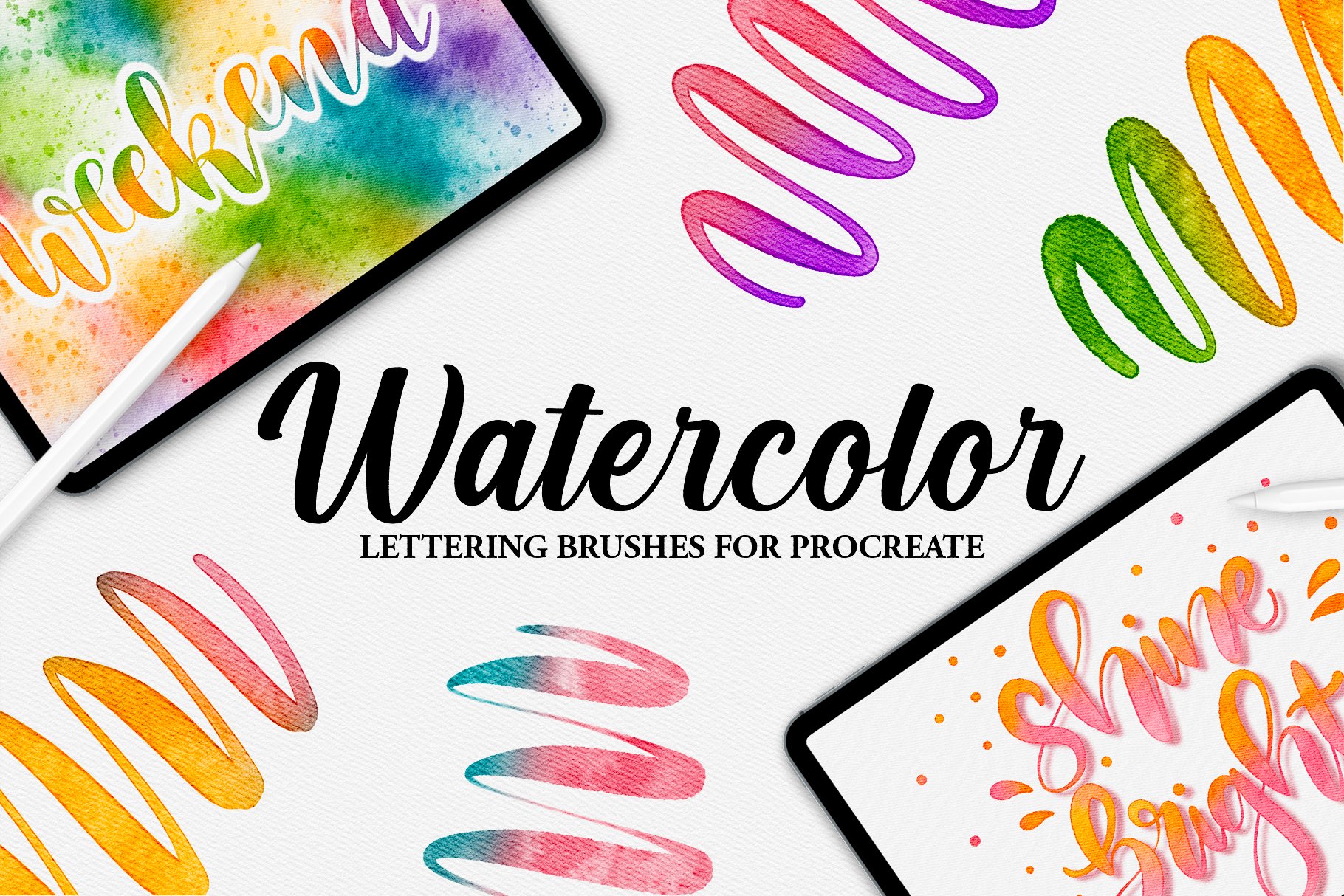 Realistic Watercolor Lettering Brushes for Procreate
