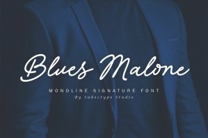 Blues Malone - Elegant Monoline Font