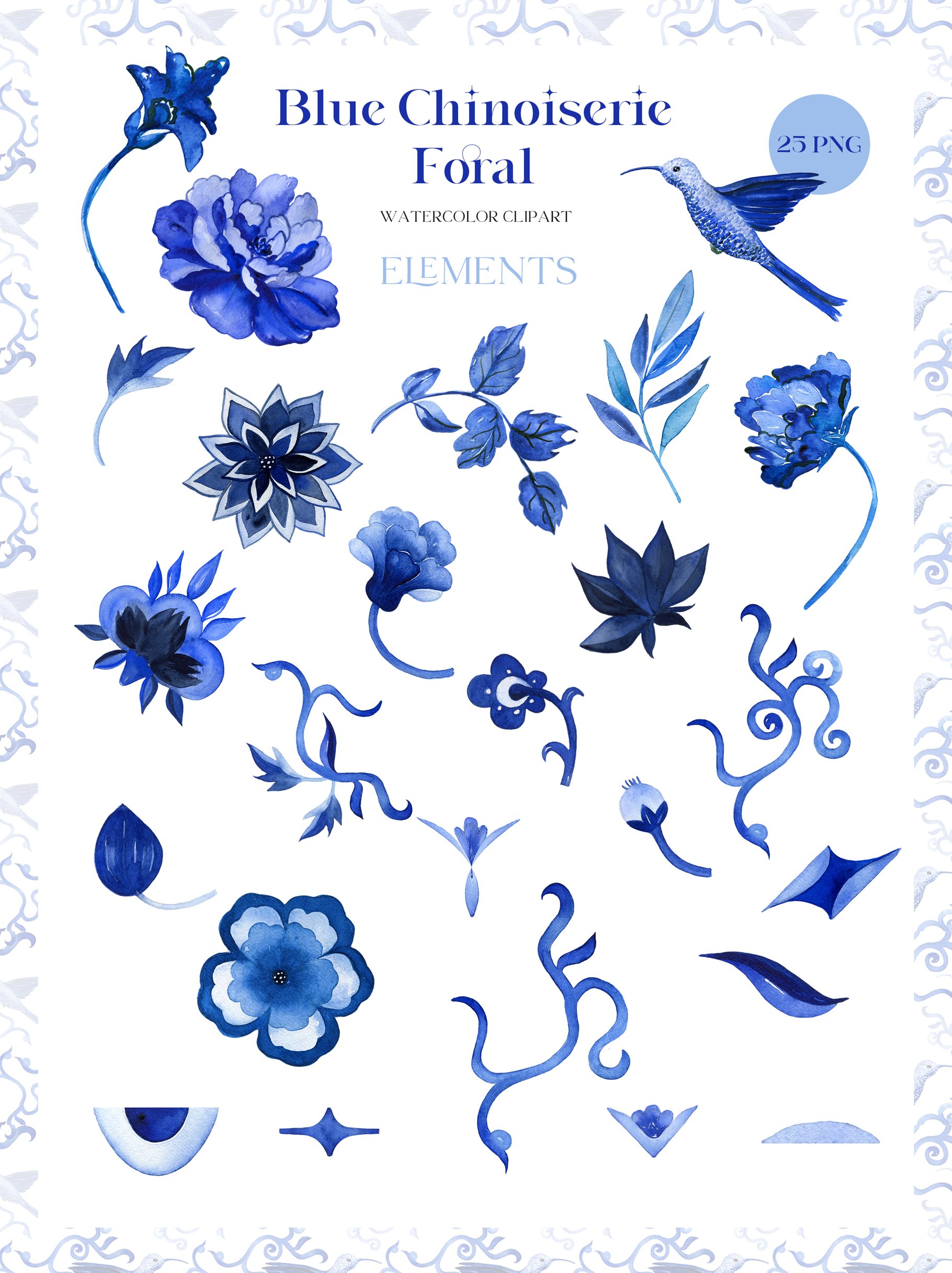 Blue Chinoiserie Floral