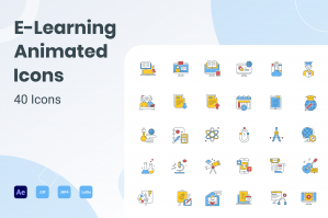 Animated Online Education Icons