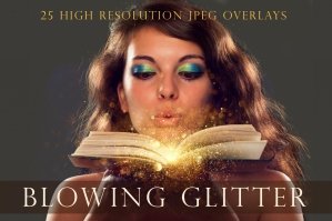 Blowing Glitter Photography Overlays