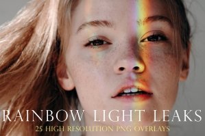 Rainbow Portrait Light Leak Overlays