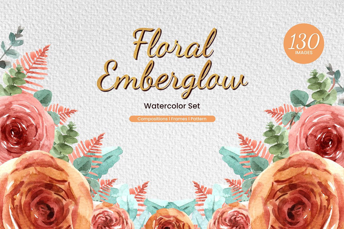 Floral Emberglow Loose Watercolor