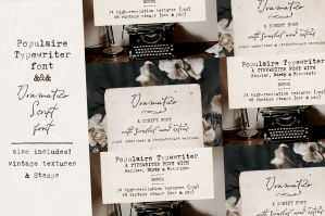 Populaire Typewriter and Dramatico Script Font Pack