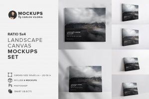 Landscape Canvas Ratio 5×4 Mockups Set