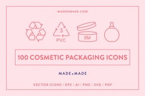 Cosmetic Packaging Line Icons