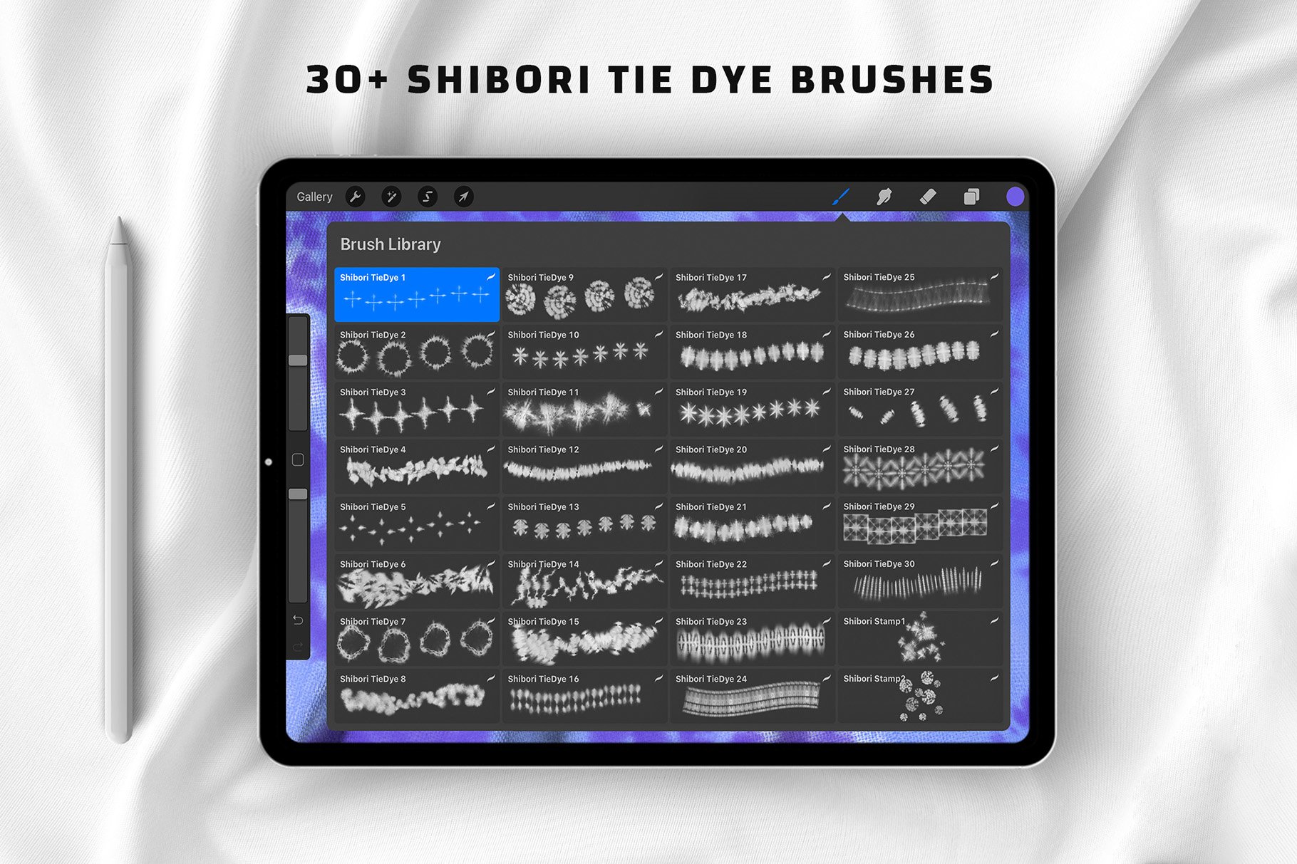 Procreate Shibori Tie Dye Brushes