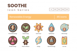 85 Renewable Energy Icons - Soothe Series