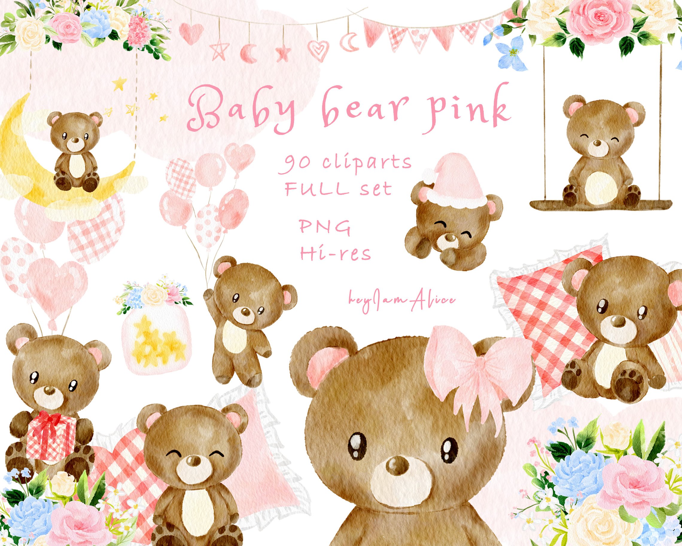 Teddy Bear Clipart, Bear PNG, Baby Bear, PNG, Baby Shower, Digital  Download, Commercial Use