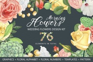 Wedding Graphics - Morning Flowers Kit