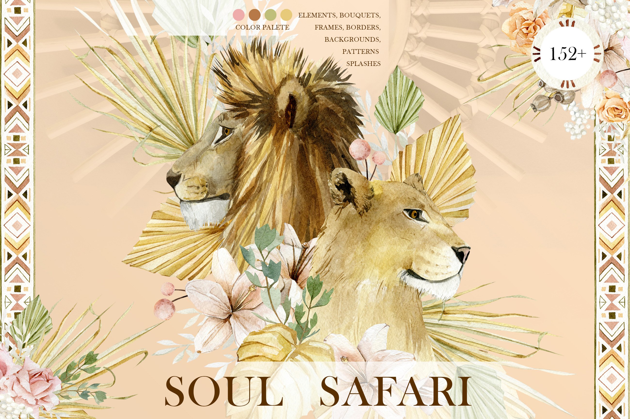 Safari Soul Bohemian Floral & Lion - Design Cuts