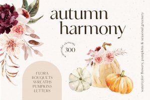 Autumn Harmony Watercolor Collection
