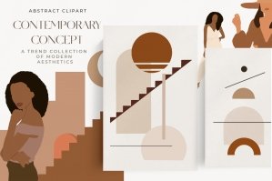 Abstract Woman and Landscape Bundle