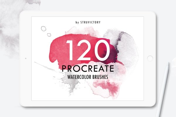 80 Realistic Watercolor Brushes for Procreate 5X - Design Cuts