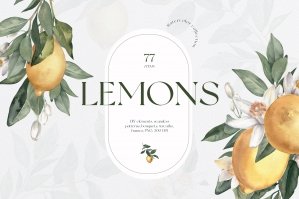 Watercolor Lemons Clipart