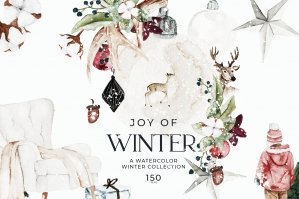 Christmas & Winter Watercolor Card DIY Set