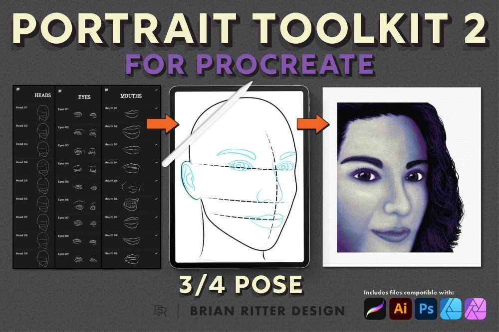 Portrait Toolkit 2 for Procreate and Affinity