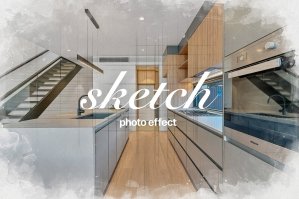 Interior Sketch Photo Effect