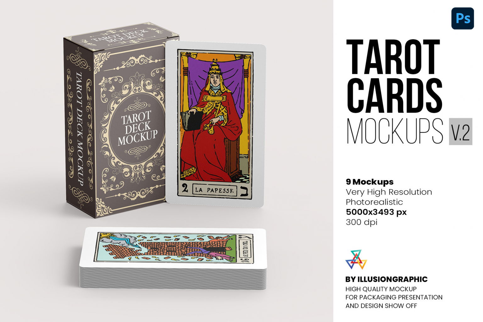 Tarot Cards Mockups V2   9 Views