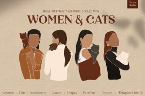 Women & Cats Abstract Collection