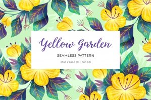 Yellow Garden Floral Pattern
