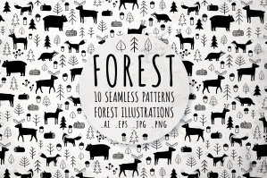 Black and White Forest Set
