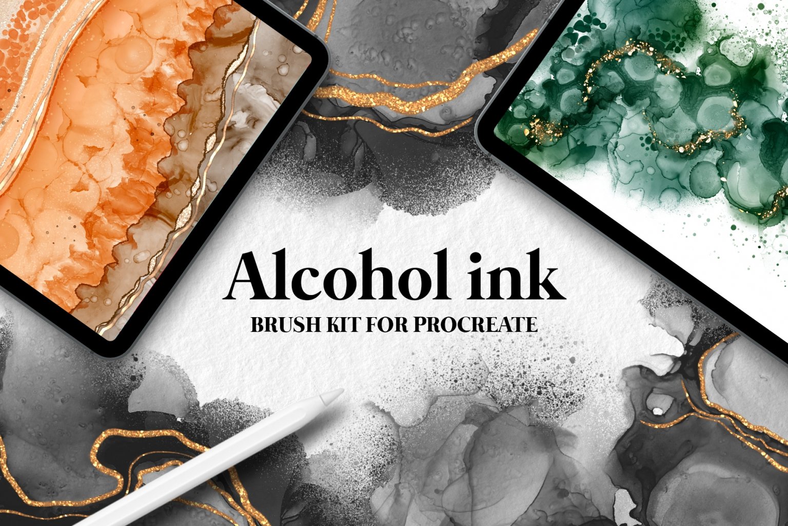 alcohol ink brushes procreate + free