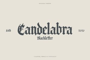 Candelabra Blackletter Font + Extras